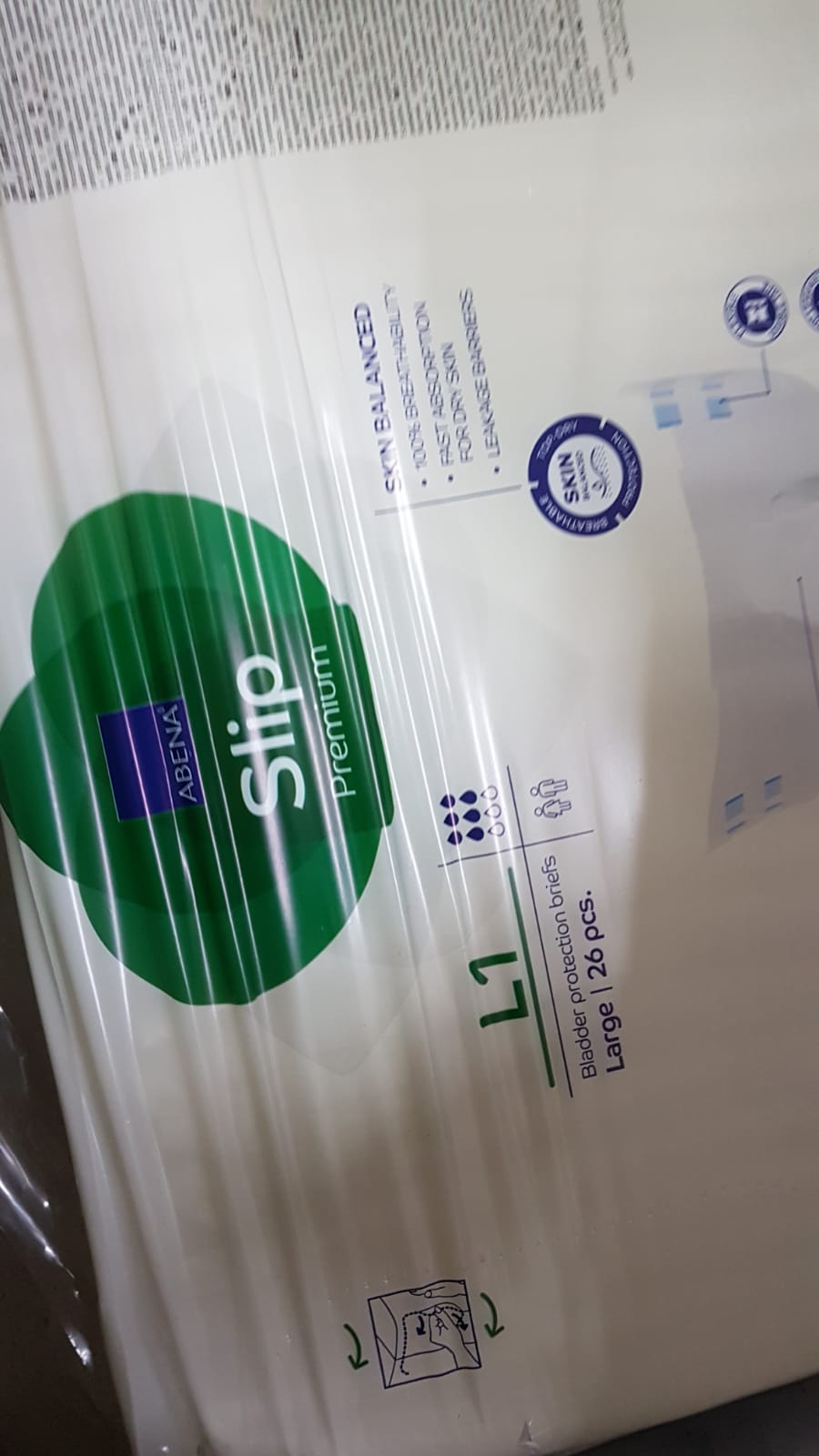 Abena slip premium adult diapers large size 52 pcs - 2 packets